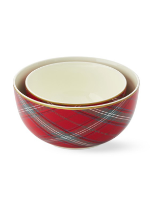 Tartan Mixing Bowls, Set Of 2