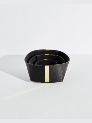 Rubber And Brass Baskets In Pure Black