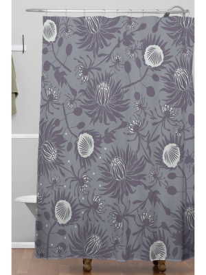 Caroline Okun Protea Shower Curtain Gray - Deny Designs