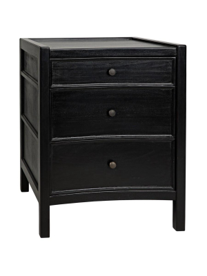 Noir Hampton 3 Drawer Night Stand