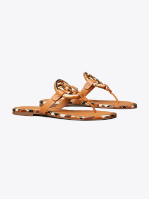 Miller Enamel-logo Sandal, Leather