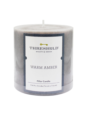 Mottled Pillar Candle Warm Amber - Threshold™