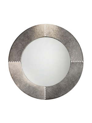 Cross Stitch Round Mirror Grey Hide