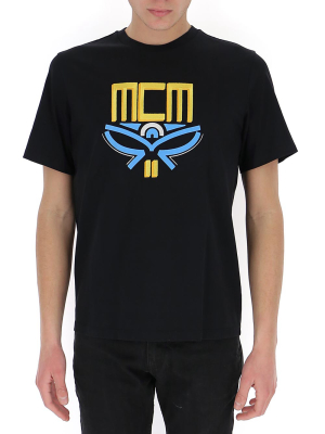 Mcm Logo Print Crewneck T-shirt