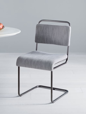 Industrial Cantilever Upholstered Dining Chair