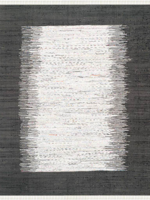 Montauk Border Ivory/black Area Rug