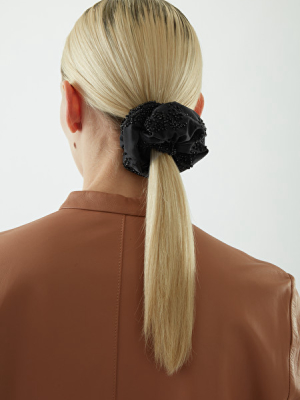 Mulberry Silk Embellished Hair Scrunchie