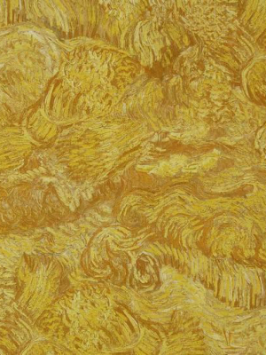 Wheatfield Wallpaper In Yellow Sienna From The Van Gogh Collection By Burke Decor