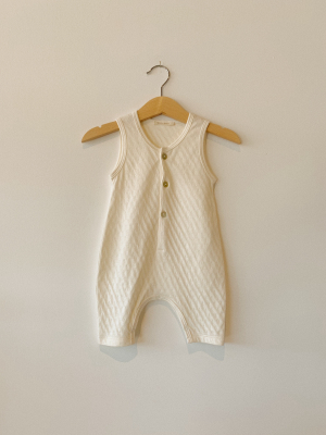 Pointelle Rounded Tank Romper - Tane Organics