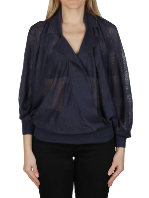 Agnona Sheer Wrap Knit Top