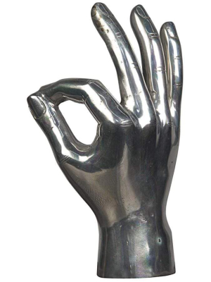 Noir Ok Sign Sculpture - Silver