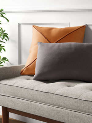 Faux Suede Geometric Square Throw Pillow Brown - Project 62™