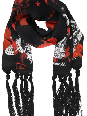 Alexander Mcqueen Skull Motif Scarf