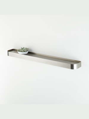 Edge Brushed Nickel Metal Floating Shelf