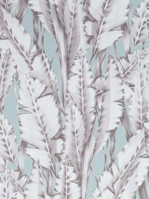 Tiger Leaf Wallpaper In Grey And Ice From The Folium Collection By Osborne & Little