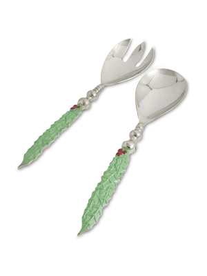 Julia Knight Holly Sprig Salad Serving Set In Mojito