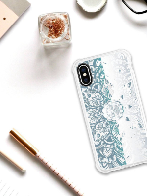 Otm Essentials Apple Iphone X/xs Clear Rugged Phone Mandala Heart - Blue