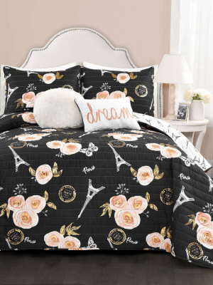 Vintage Paris Quilt Set - Lush Décor