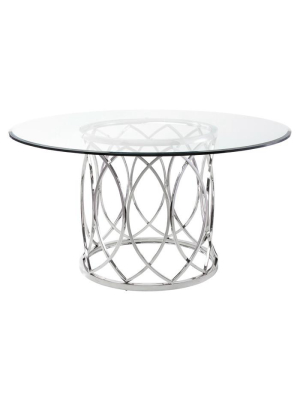 Juliette Clear Glass Dining Table - 59"