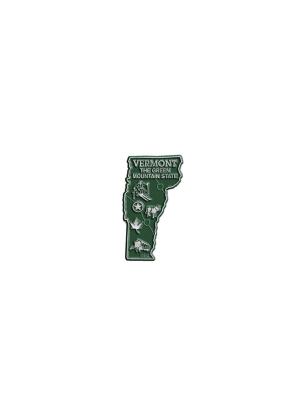 Green Vermont Map Magnet