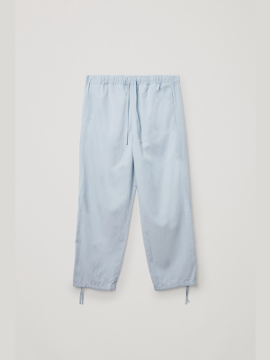 Organic Cotton-linen Mix Drawstring Pants