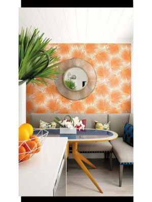 Aruba Wallpaper In Deep Orange From The Tortuga Collection By Seabrook Wallcoverings