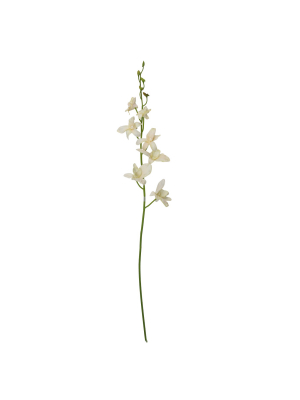 Northlight 33" Cream White And Orange Elegant Blooming Dendrobium Orchid Flower Artificial Pick