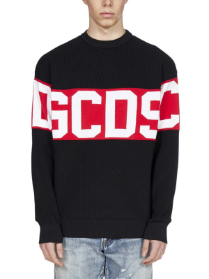 Gcds Logo Band Intarsia Sweater