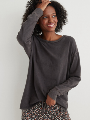 Aerie Long Sleeve Oversized Crewneck T-shirt