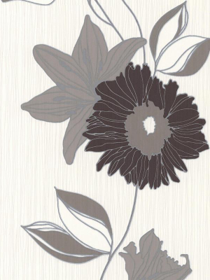 Eyecatcher Floral Wallpaper In Brown And Cream Design By Bd Wall