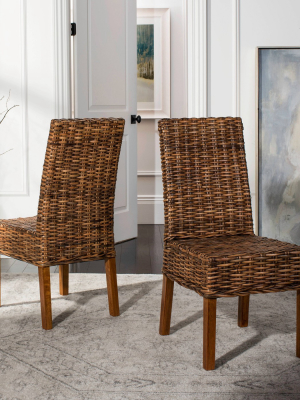 Set Of 2 Dining Chair Wood/brown - Safavieh