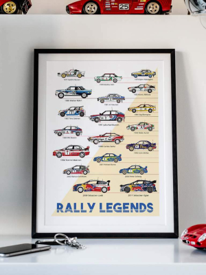 The Trackmasters Rally Car Racing Legends Print