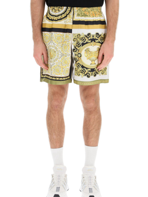 Versace Barocco Mosaic Patchwork Print Shorts