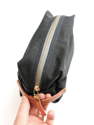 Waxed Canvas Dopp Kit - Charcoal