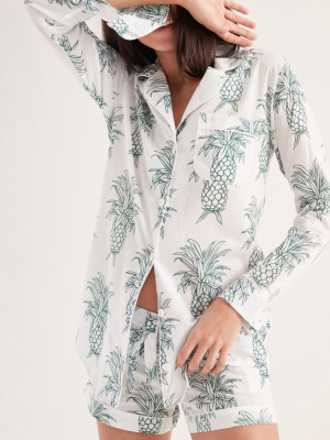 Signature Pyjama Set Howie Pineapple Print White/green