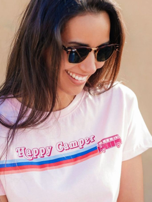 Maggie T-shirt - Pink, Happy Camper