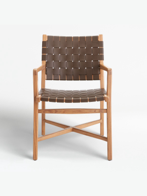 Taj Leather Strap Arm Chair