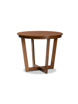 35" Alayna Wide Round Wood Dining Table - Baxton Studio