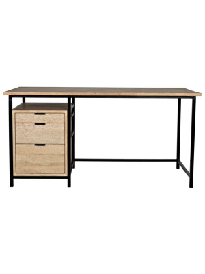 Nabucco Desk In Bleached Walnut & Metal