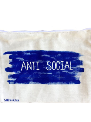 'anti Social' Painted Pouch