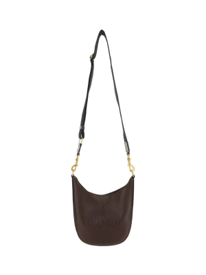 Valentino Logo Embossed Hobo Shoulder Bag