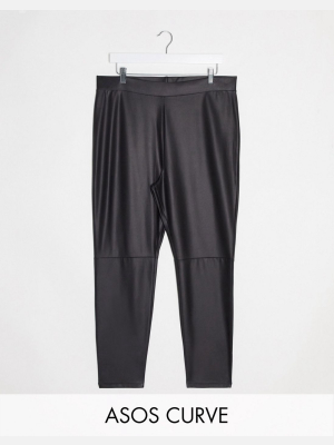 Asos Design Curve Leather Look Legging