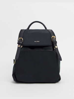 Aldo Rella Backpack With Gold Detailing In Black