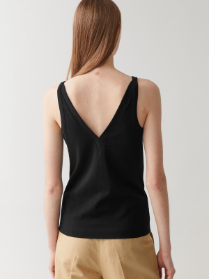 Cotton Vest With A V-shaped Back