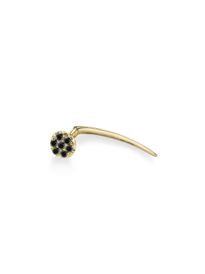 Dot On Infinite Tusk Earring With Black Pavé Diamonds