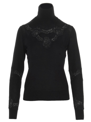 Dolce & Gabbana Lace Detail Turtleneck Jumper