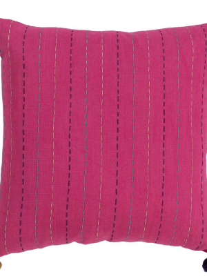 Dhruv Pillow Bright Pink/aqua/tan
