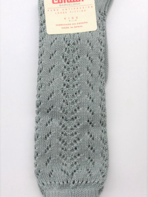 Condor Crochet Knee Sock - Grey