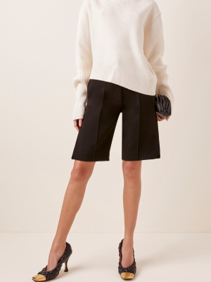 Cutout Back Cropped Wool Sweater