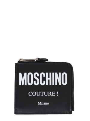 Moschino Logo Print Zip-around Wallet